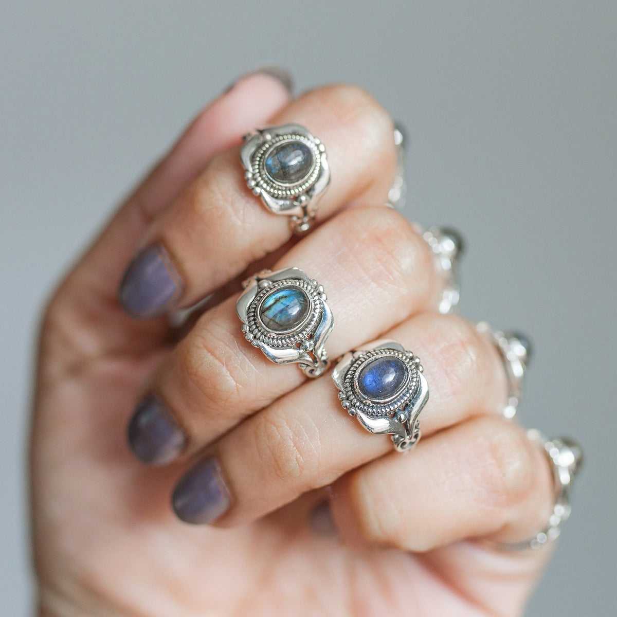 Labradorite Ring, Bohemian Silver Ring