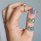 Labradorite Ring, Bohemian Silver Ring