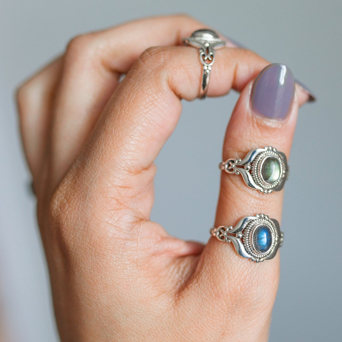 Labradorite Ring, Bohemian Silver Ring