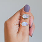 Faceted Moonstone Delicate Silver Ring, June Birthstone Ring