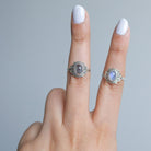 Blue Labradorite Ring, Delicate Silver Ring