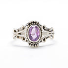 Faceted Amethyst Ring, Purple Stone Ring
