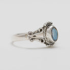 Oval labradorite Ring, Silver Stamped Ring