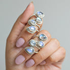 Adjustable Silver and Blue Moonstone Ring