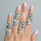 Adjustable Silver and Blue Moonstone Ring