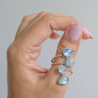 Adjustable Silver and Blue Moonstone Ring