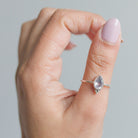 Pear Rose Quartz Silver Ring - Crystal Quartz Ring