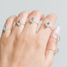 Pear Rose Quartz Silver Ring - Crystal Quartz Ring