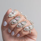 Pink Moonstone Ring, Boho Cocktail Ring