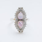 Pink Moonstone Ring, Boho Cocktail Ring