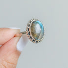 Oval Labradorite Ring, Galaxy Ring