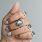Oval Labradorite Ring, Galaxy Ring