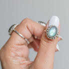 Oval Labradorite Ring, Galaxy Ring