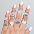Faceted Moonstone Delicate Silver Ring, June Birthstone Ring
