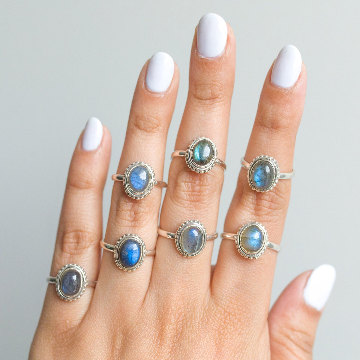 Oval Labradorite Ring, Bohemian Silver Ring