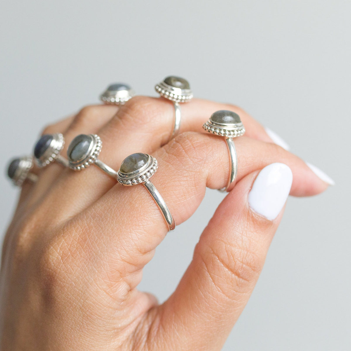 Oval Labradorite Ring, Bohemian Silver Ring