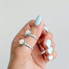 Ethiopian Opal Ring Rain Drop Silver Dot Ring