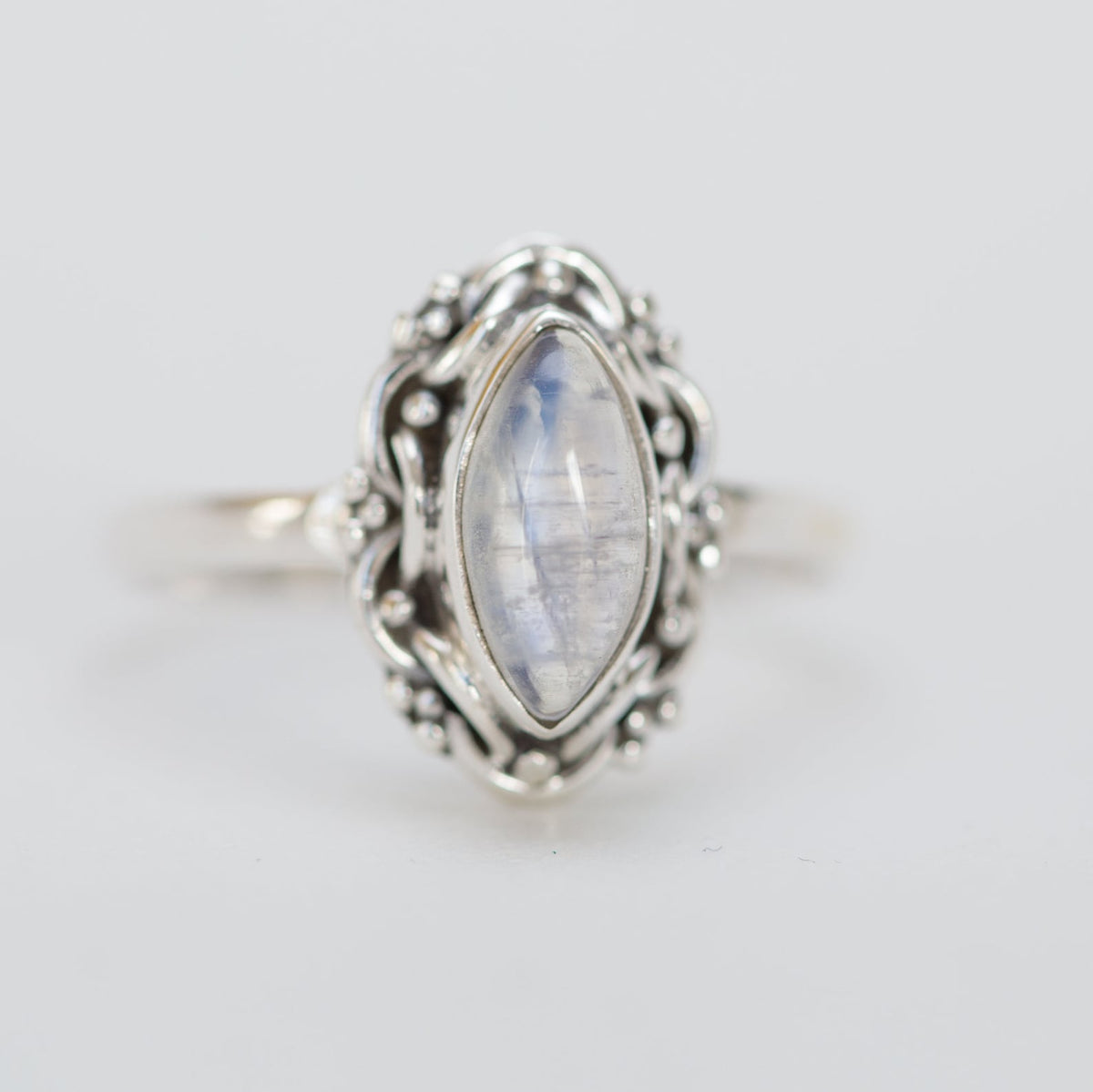 Marquise Moonstone Ring, Moonstone Crystal, Gypsy Boho Ring