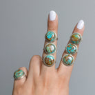 Copper Turquoise Ring, Round Turquoise Ring