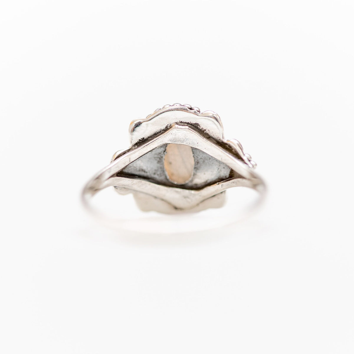 Oval Labradorite Ring, Boho Silver Ring