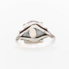 Oval Moonstone Ring, Boho Silver Ring