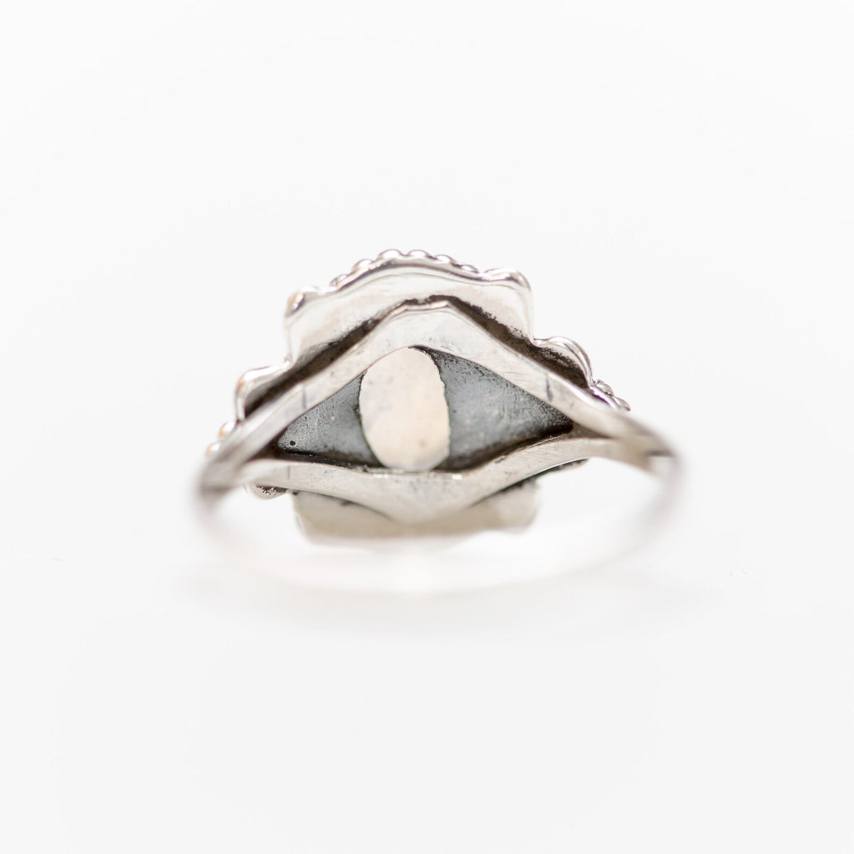 Oval Moonstone Ring, Boho Silver Ring