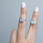 Oval Moonstone Ring, Boho Silver Ring
