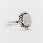Oval Moonstone Ring, Ethnic Fusion Ring