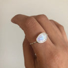 Faceted Moonstone Delicate Silver Ring, June Birthstone Ring