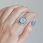 Faceted Moonstone Ring in Sterling Silver