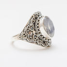 Faceted Moonstone Ring in Sterling Silver