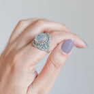Faceted Moonstone Ring in Sterling Silver