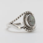 Oval Labradorite Ring, Boho Hippie Ring