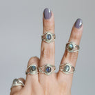 Oval Labradorite Ring, Boho Hippie Ring