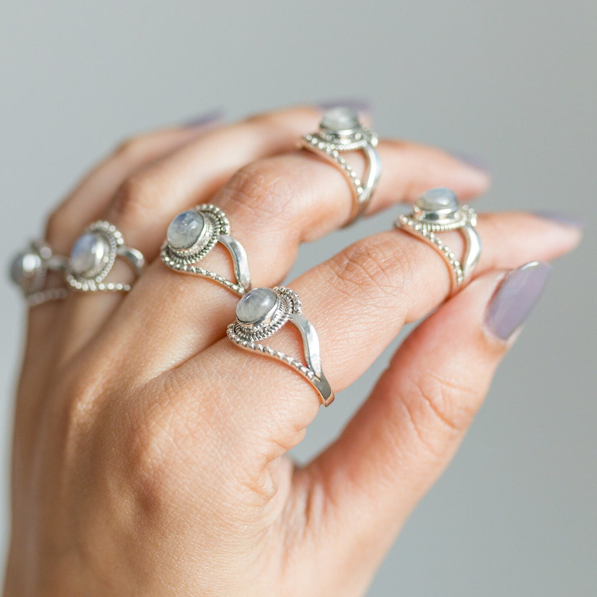 Blue Moonstone Ring, Moon Stone Jewelry