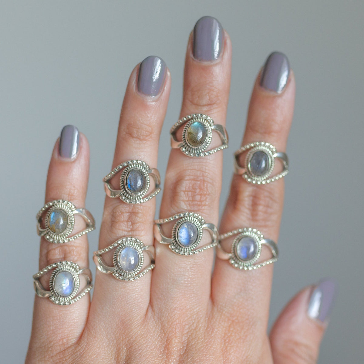 Blue Moonstone Ring, Moon Stone Jewelry
