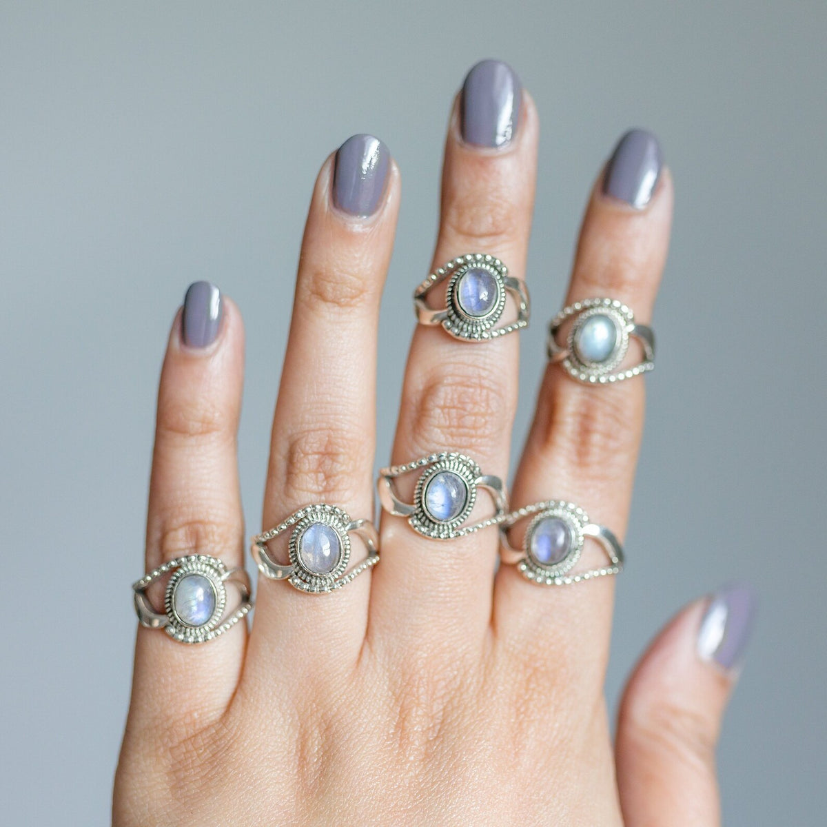 Blue Moonstone Ring, Moon Stone Jewelry