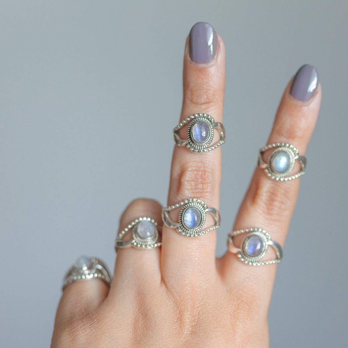Blue Moonstone Ring, Moon Stone Jewelry