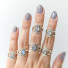 Blue Moonstone Ring, Moon Stone Jewelry