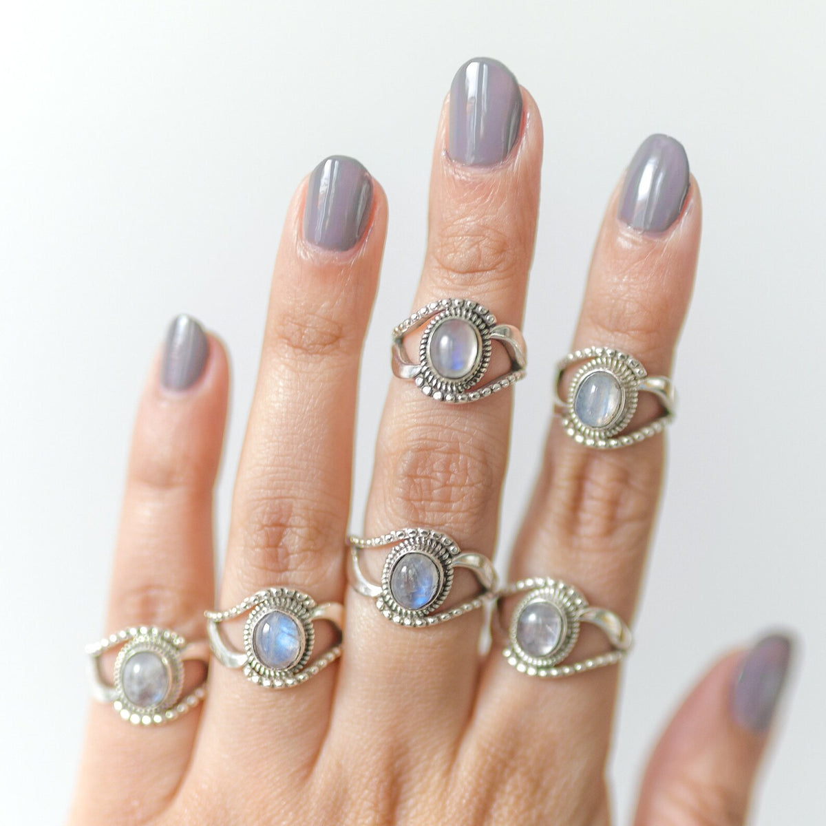 Blue Moonstone Ring, Moon Stone Jewelry
