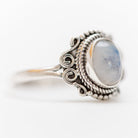 Rainbow Moonstone Ring, Cute Bohemian Ring