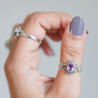 Faceted Amethyst Ring, Purple Stone Ring