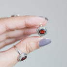 Faceted Garnet Ring, January Birthstone Ring