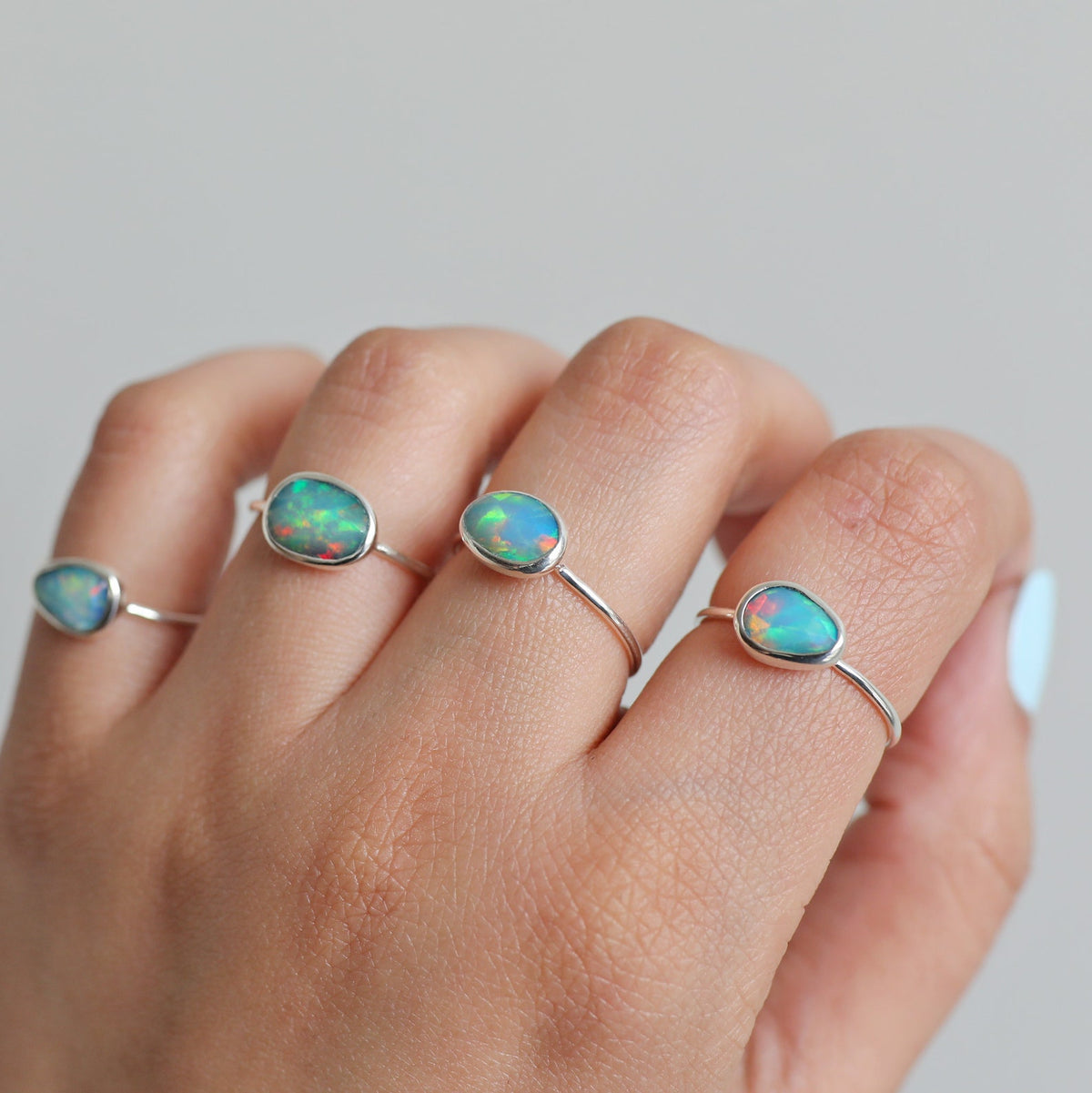 Natural Opal Ring - Ethiopian Opal Promise Ring