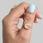 Rose Quartz Crystal & Gold Vermeil Ring, Delicate Rings