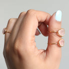 Rose Quartz Crystal & Gold Vermeil Ring, Delicate Rings