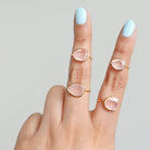 Rose Quartz Crystal & Gold Vermeil Ring, Delicate Rings