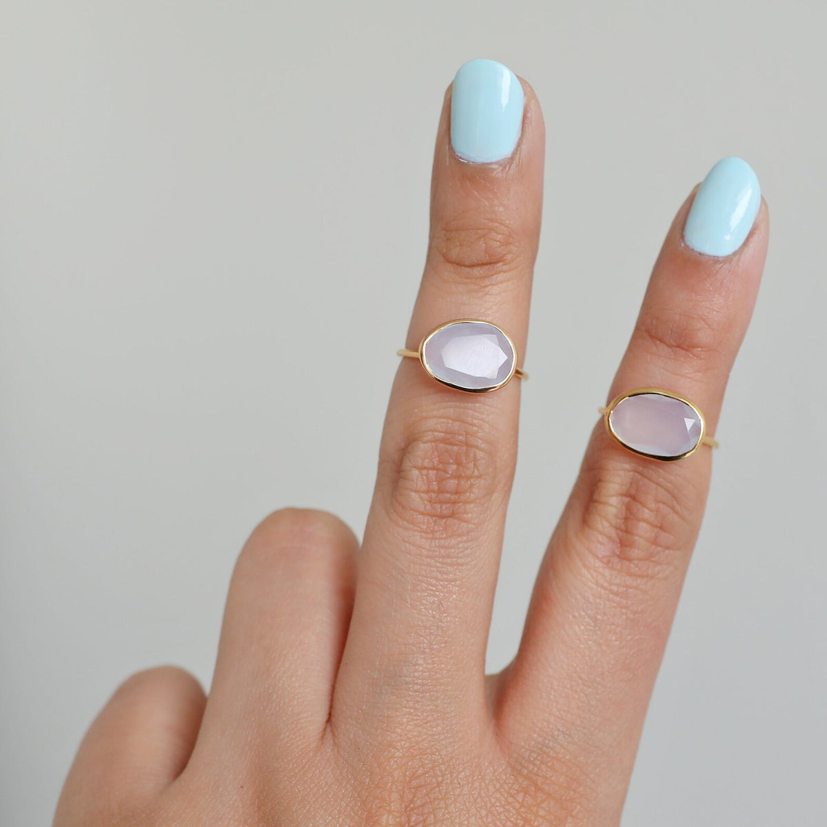 Lavender Chalcedony & Gold Vermeil Ring, Delicate Rings