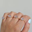 Lavender Chalcedony & Gold Vermeil Ring, Delicate Rings