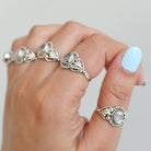 Oval Moonstone Ring in Sterling Silver